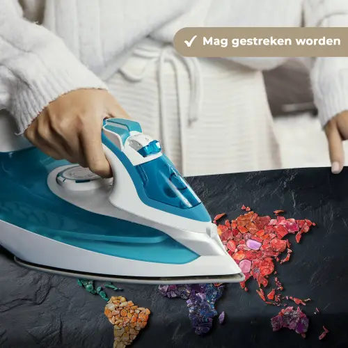 Wereldkaart - Edelstenen - Regenboog - Ruw Wandkleed katoen klein -sfeer9