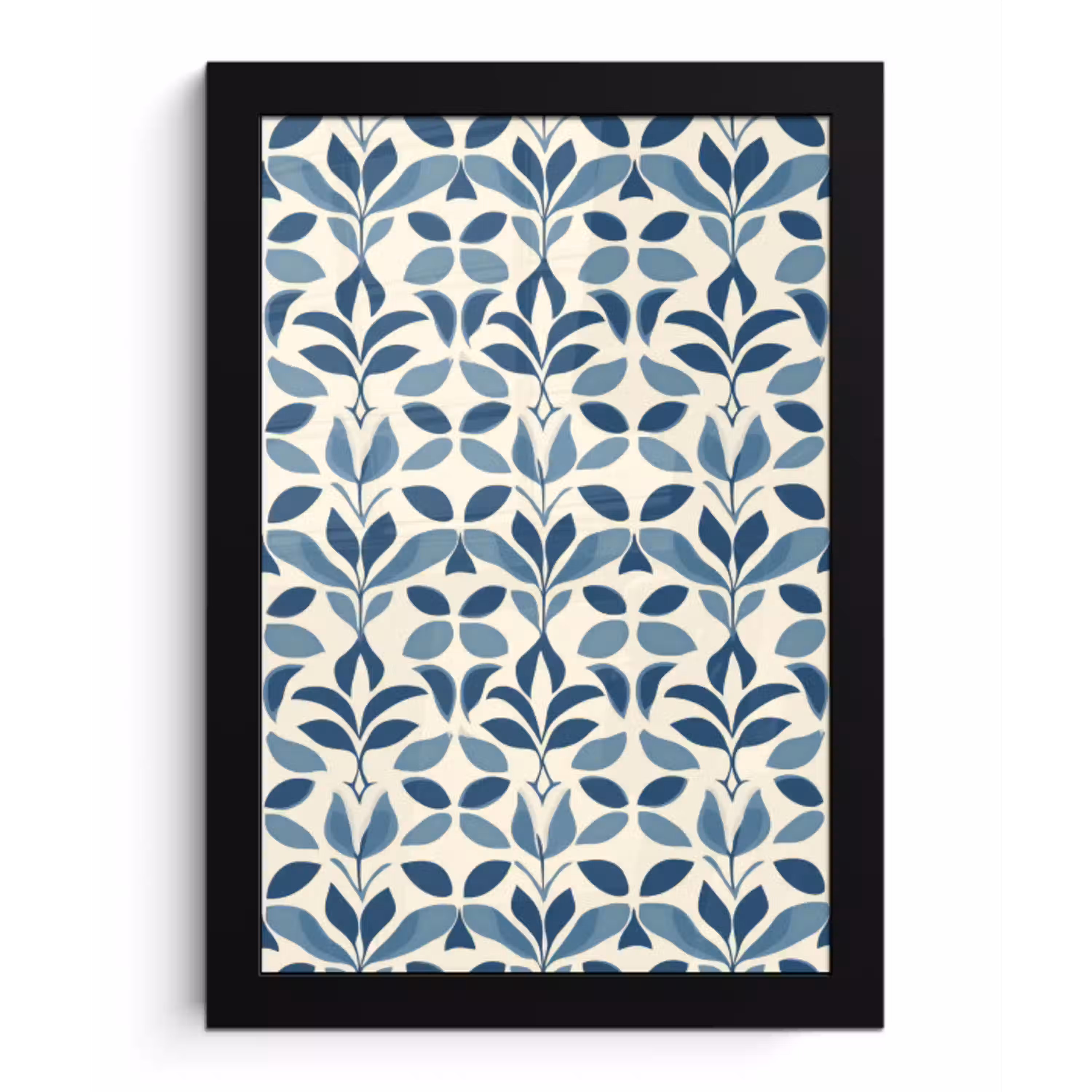 Flora - Modern - Blauw fotolijst zwart zonder passe partout klein 224 -3d