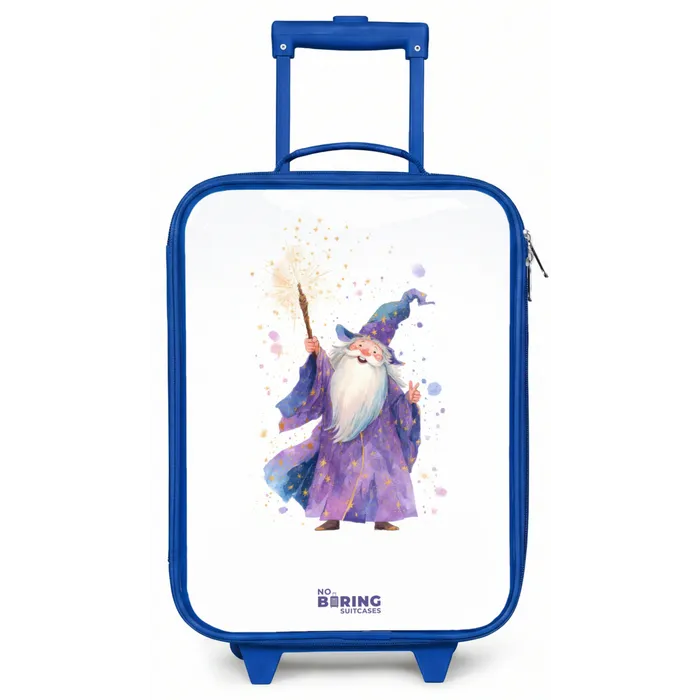 Oude tovenaar met staf Kinderkoffer - Blauw klein -zz3dotto