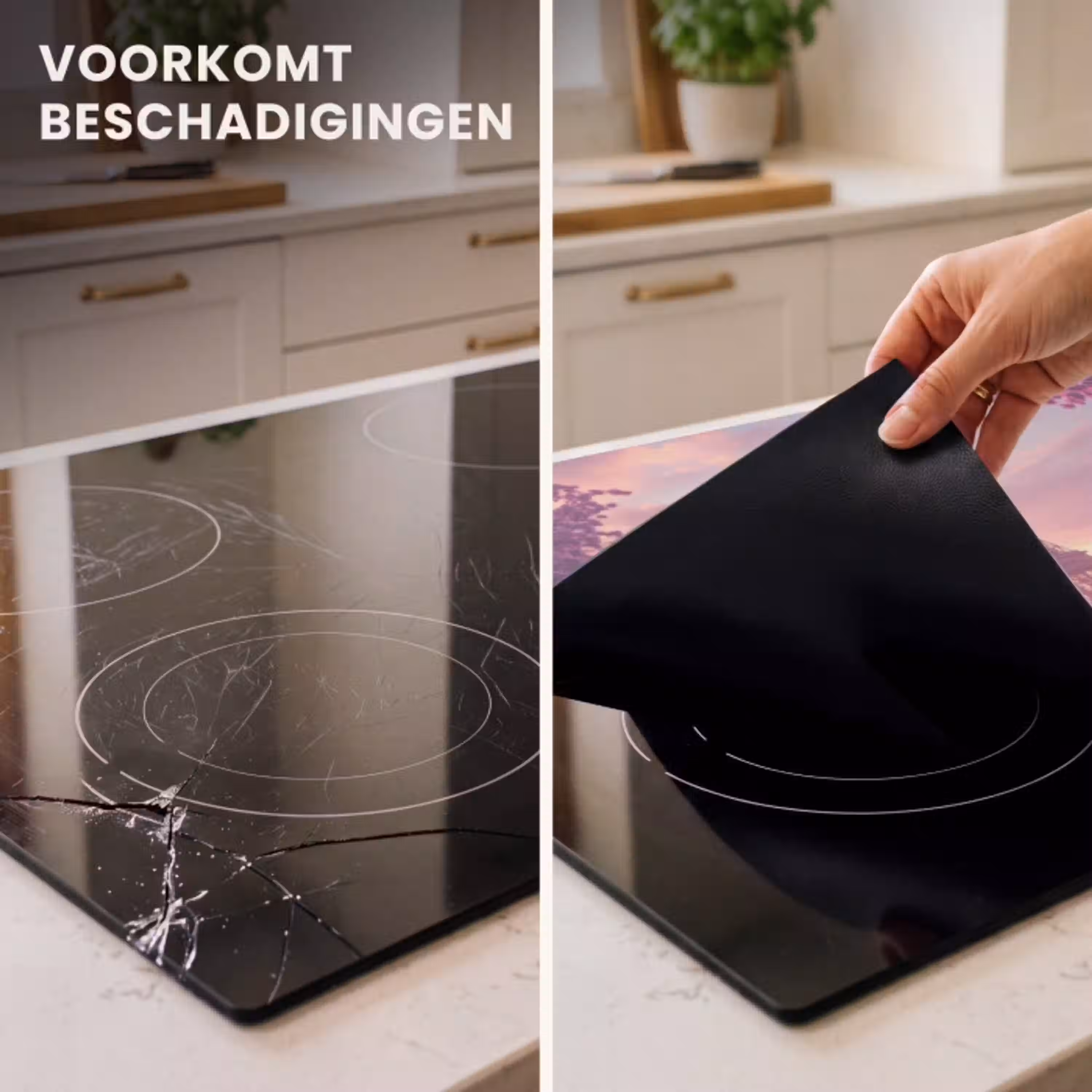 Eiffeltoren - Parijs - Roze Inductie beschermer vinyl 3mm klein -sfeer1
