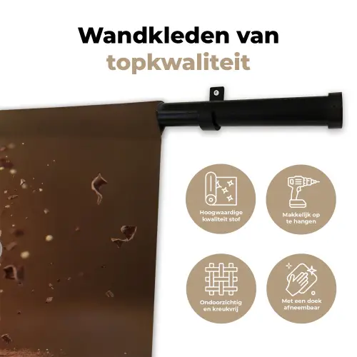 Chocolade - Macarons - Eten - Snoep Wandkleed katoen klein -sfeer2