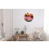 Bloemen - Paars - Bijen Wandcirkel aluminium klein -woonkamer