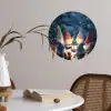 Winter - Gnooms - Eekhoorns - Meerkleurig Wandcirkel behangsticker klein -sfeer3