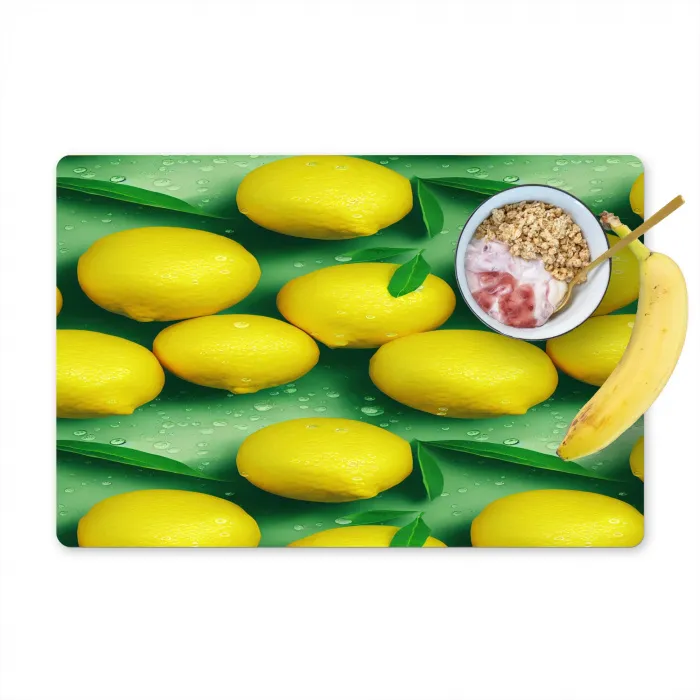 Citroenen - Geel - Groen - Druppels Placemat vinyl groot 368 -zzzproduct_Kitchenyeah-website