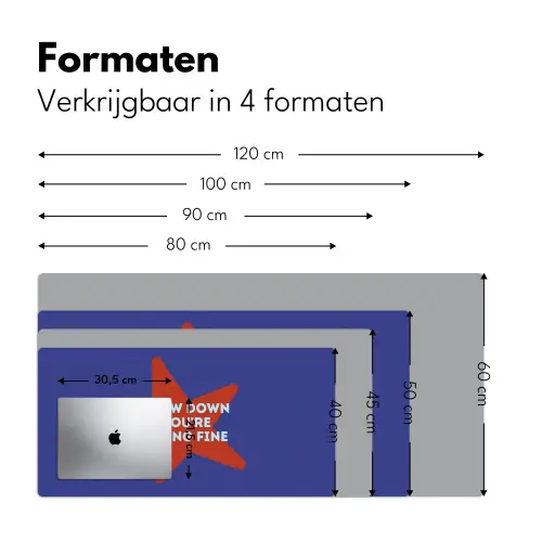 Slow down you're doing fine - Ster - Blauw Muismat XXL klein -sfeer5