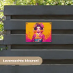 Bloemen - Vrouw - Kimono - Roze tuinposter los doek klein -sfeer3
