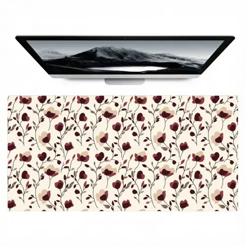 Bloemen - Botanisch - Bordeaux Muismat XXL klein 681 -zzz3d