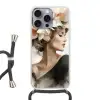Bloesem - Portret - Gezicht Hoesje iPhone 16 Pro Max met koord klein -3d
