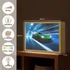 Groene racewagen - Blauw - Neon - Licht Light Box met batterij (Wandlamp kind) middel -USP_websiteoverzichtNL