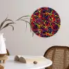 Waterverf - Rood - Geel Wandcirkel kunststof plaat 5mm dik klein 188 -sfeer4