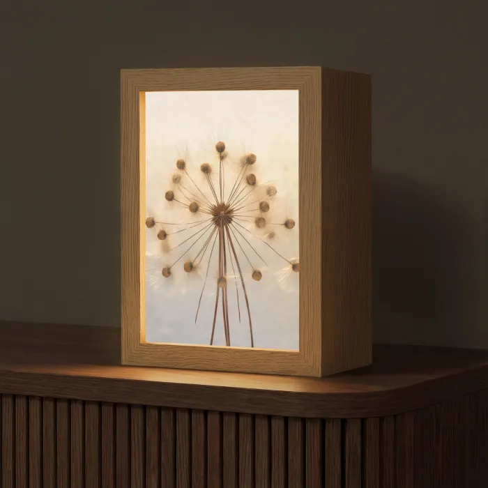 Bloemen - Bruin - Planten - Botanisch Light Box met kabel (Tafellamp) klein -z3d_website
