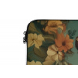 Bloemenkrans - Vrouwengezicht - Zonnebril - Oranje laptophoes neopreen klein -detail