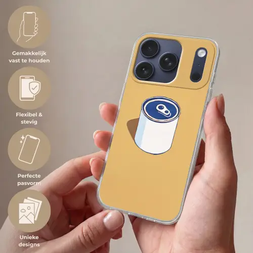 Blikje - Minimalistisch - Blauw - Illustratie Telefoonhoesje iPhone 17 Pro klein -sfeer3_NL