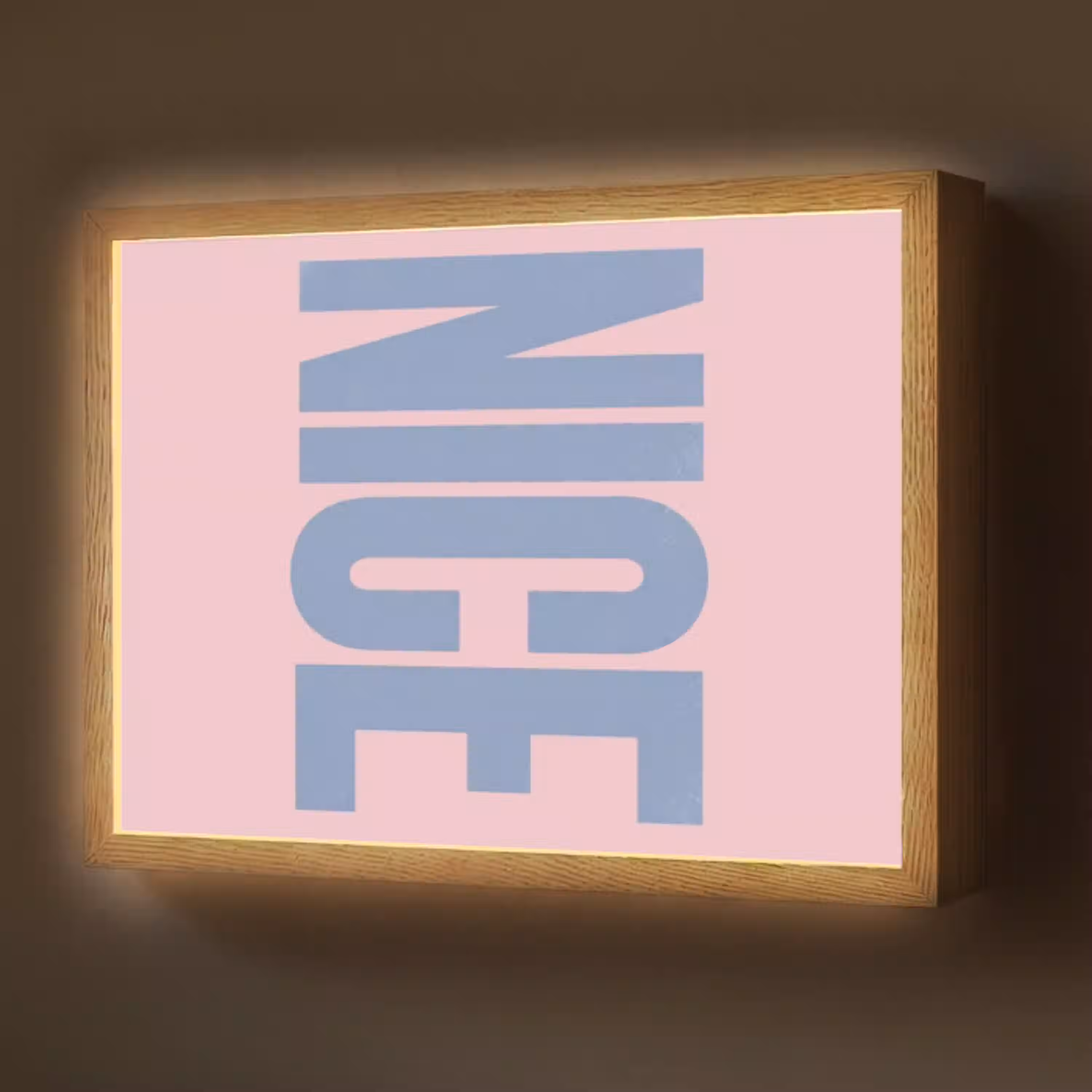 Nice - Paars - Roze Light Box met batterij (Wandlamp) middel -z3d_website