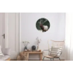 Edelhert - Gewei - Schildering - Rustiek Wandcirkel aluminium klein -woonkamer