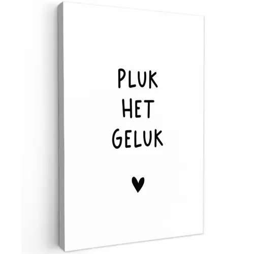 Pluk het geluk - Quotes - Spreuken Tuinposter op houten frame 2 cm dik klein -3d