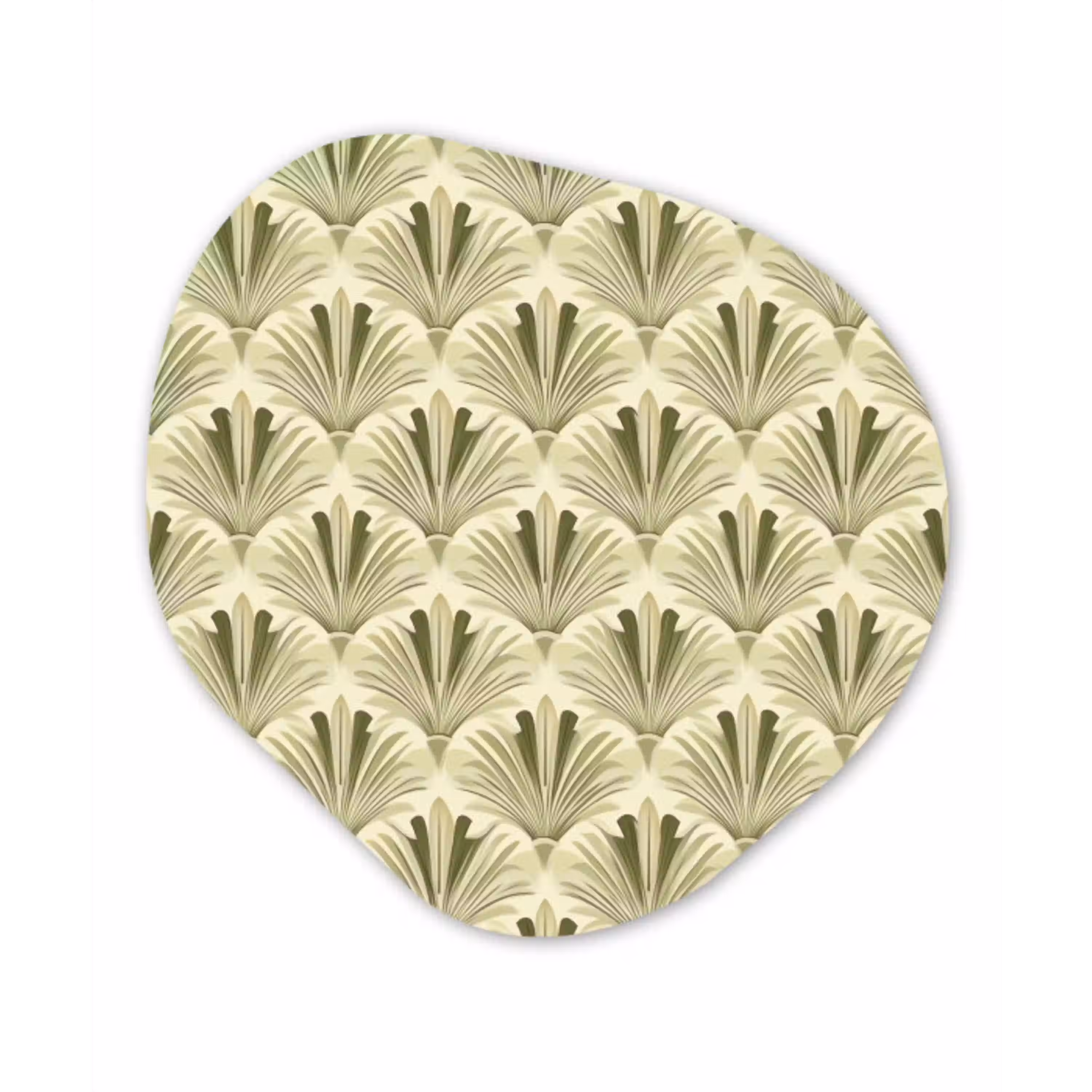 Klassiek - Waaier - Groen Wandcirkel Organisch Forex 3mm klein 629 -3d