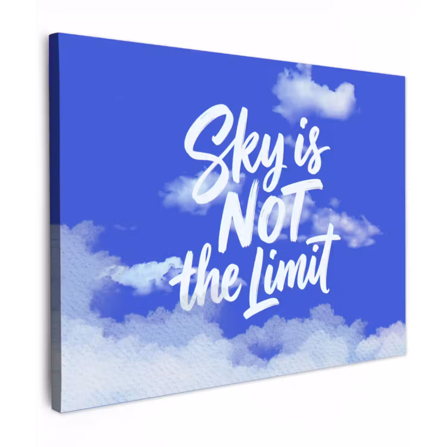 Canvas schilderij - Sky is not the limit - Blauwe lucht - Wolken