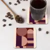 Geometrisch - Cirkels - Rood onderzetter kurk middel -sfeer2