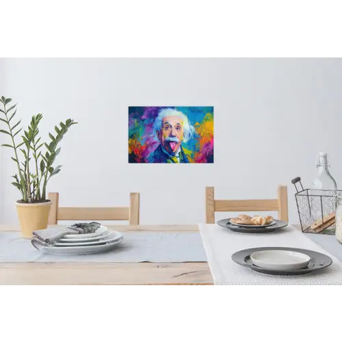Oude man - Expressief - Kleurrijk Muursticker klein -eettafel