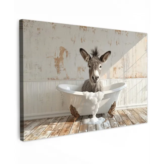 Ezel - Dieren - Badkuip - Schuim canvas 2cm klein -z3d