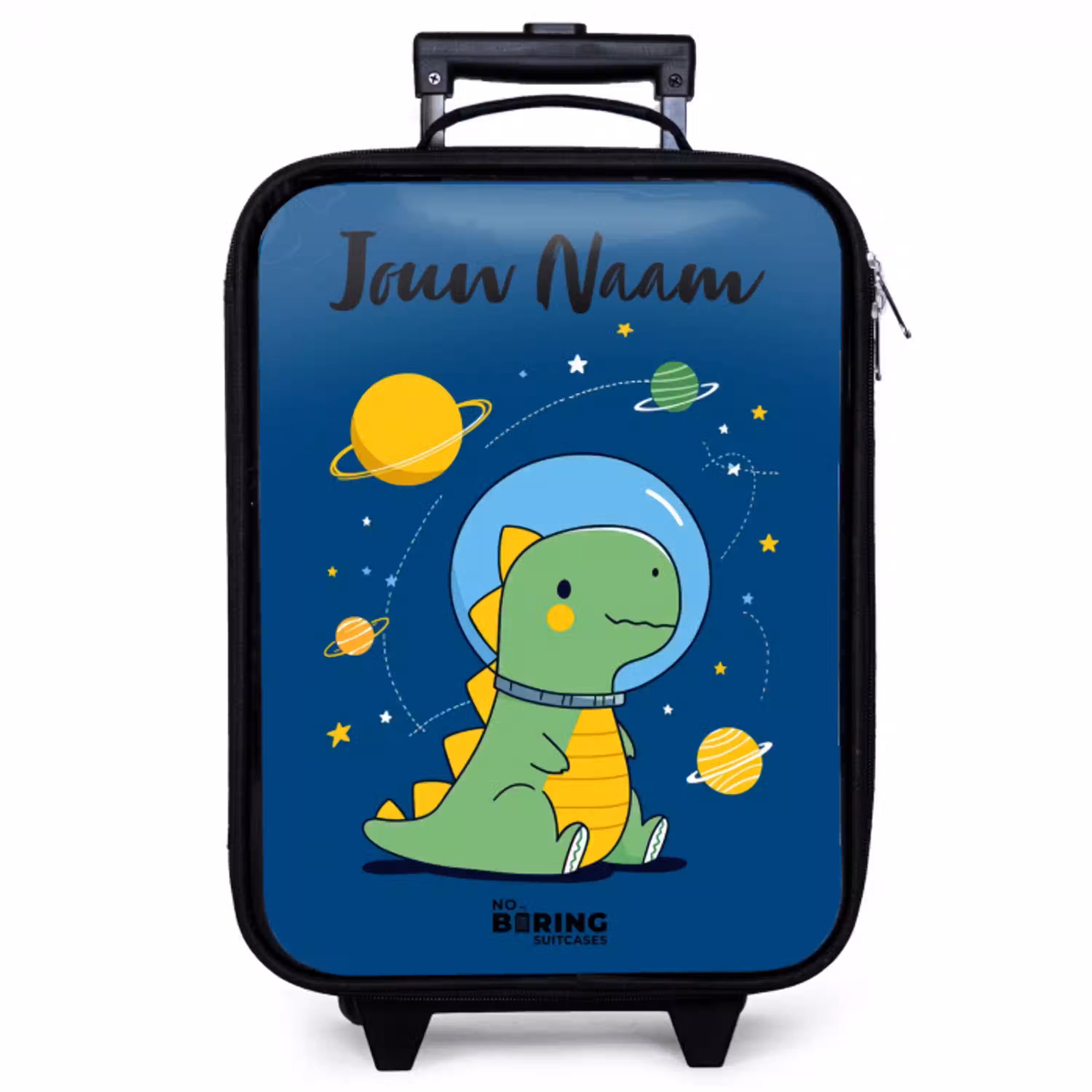 Dino - Planeet - Ster - Blauw Kinderkoffer - Zwart klein -zzz_website3d