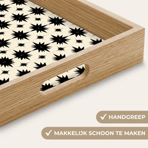 Stervormen - Geometrisch - Zwart Dienblad Rechthoek middel 911 -USP_HandgreepNL