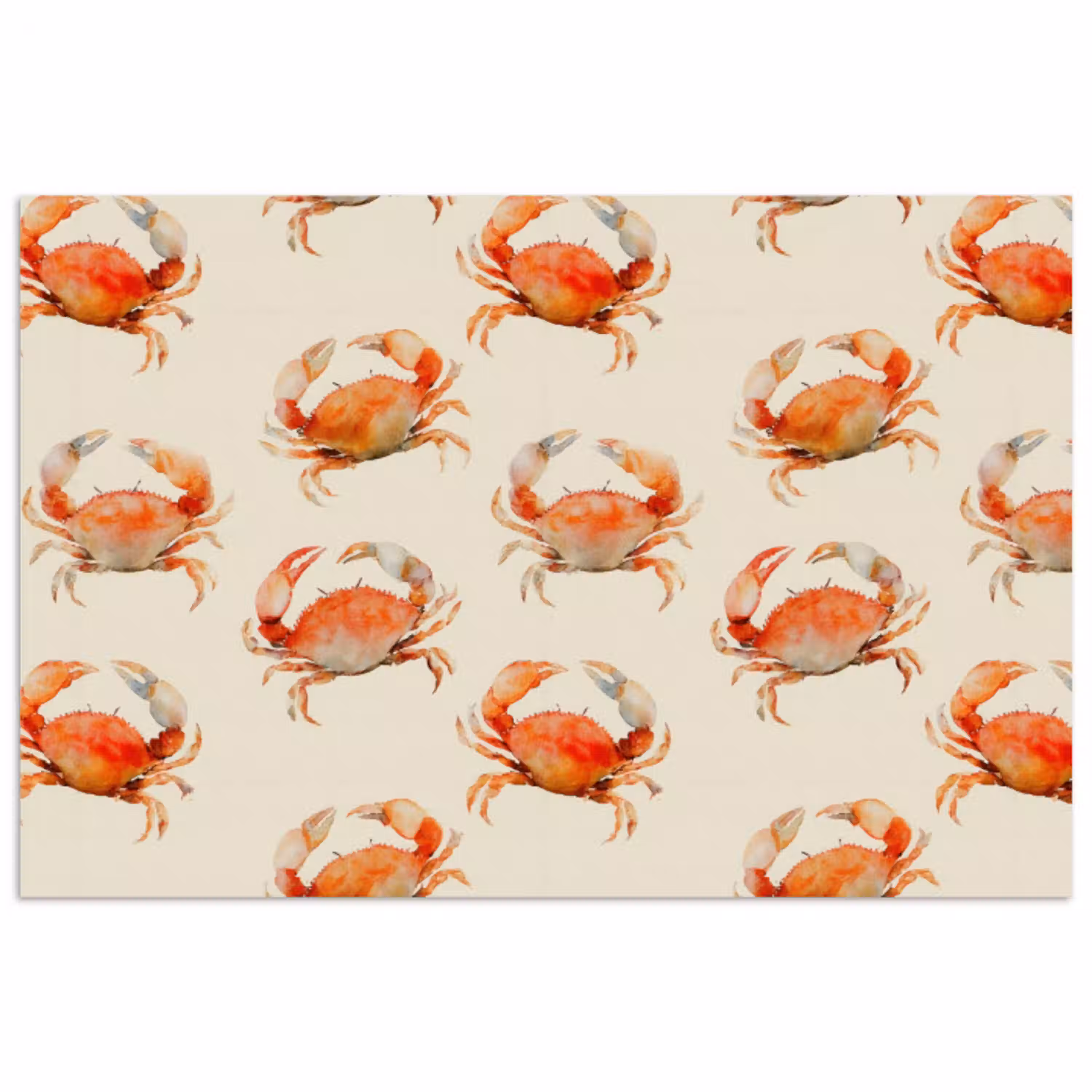 Krabben - Patroon - Oranje poster papier klein 62 -3d