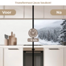 Rivier - Bevroren - Landschap - Winter keuken achterwand 2 middel -voor-na2_NL