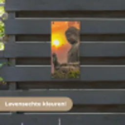 Boeddha bij zonsondergang tuinposter los doek klein -sfeer3