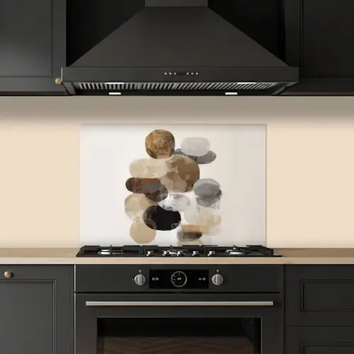 Ovaal - Kleurvlakken - Penseelstreken keuken achterwand spatscherm klein -sfeer1