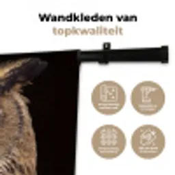 Oehoe - Uil - Portret - Bruin Wandkleed katoen middel -sfeer2