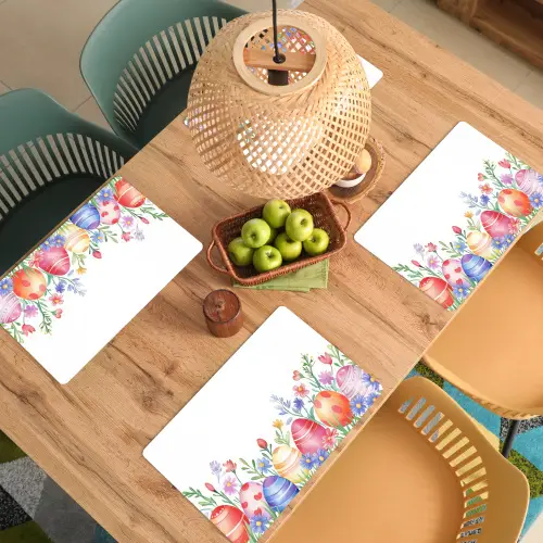 Bloementuin - Kleurrijk - Eieren Placemat vinyl groot -zzsfeer5_Kitchenyeah-website