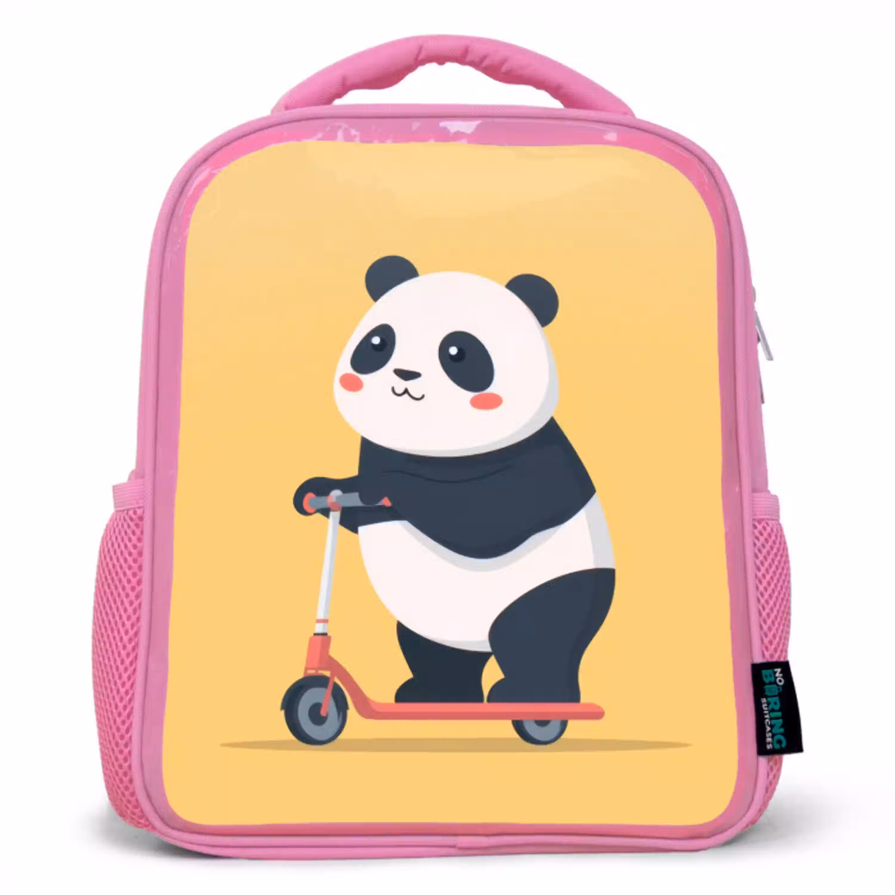 Panda - Step - Geel Kinderrugzak - Roze middel -3d