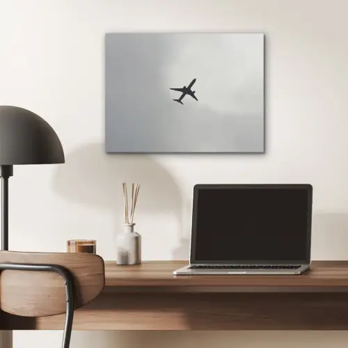 Minimalistisch - Silhouet - Zwart - Vliegtuig PET vilt klein -sfeer5