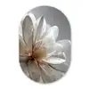 Bloem - Wit - Neutraal Wandcirkel Ovaal Glas middel -3d