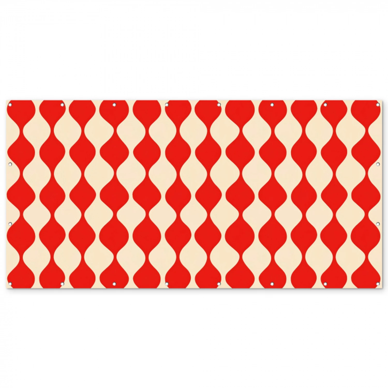 Golvend patroon - Retro - Rood - Beige Balkonbeschermer Duitsland klein 596 -zz_3d