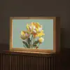 Bloemen - Geel - Bladeren - Structuur Light Box met kabel (Tafellamp) klein -z3d_website