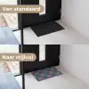 Schaakbord print - Blauw - Rood - Blokjes Deurmat klein -voor-na_NL