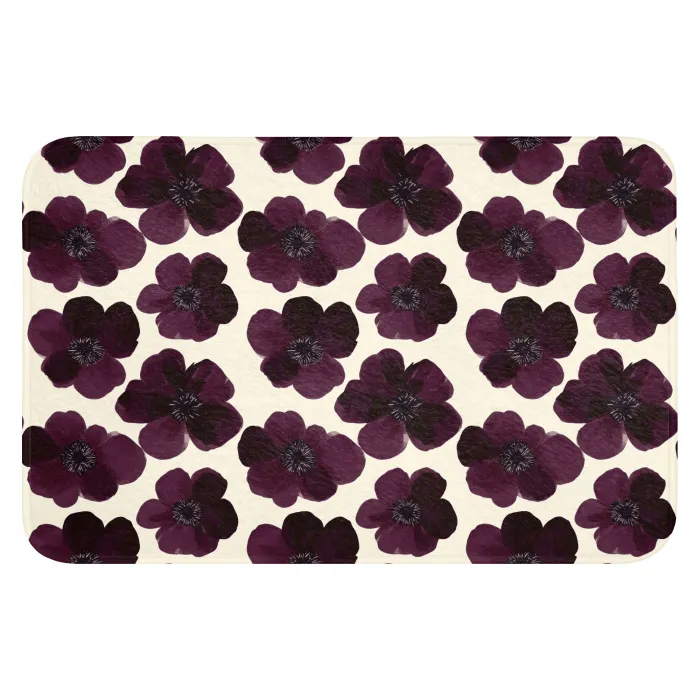Bloemen - Aquarel - Paars Badmat klein 997 -3d