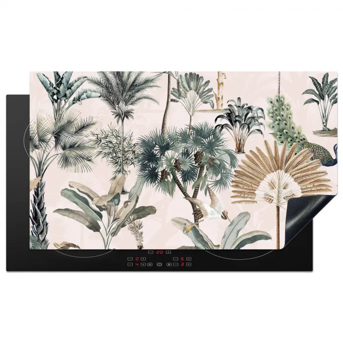 Retro - Jungle - Natuur - Dieren Inductie beschermer vinyl 3mm groot -3d