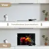 Paprika - Water - Zwart - Groente - Rood - Geel keuken achterwand spatscherm klein -voor_na_NL