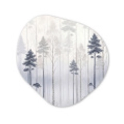 Bos - Bomen - Mist - Natuur - Illustratie - Grijs Wandcirkel Organisch Forex 3mm klein -3d