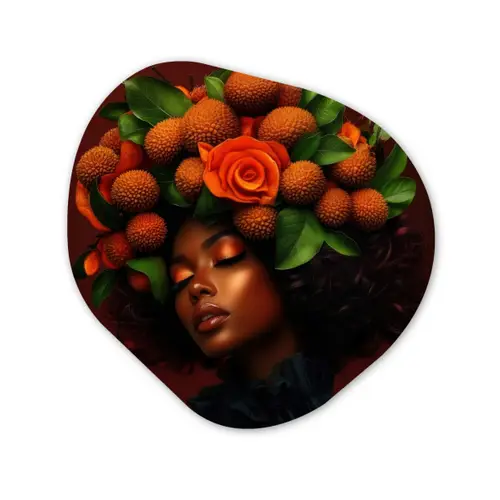 Vrouw - lychee - exotisch Wandcirkel Organisch Plexiglas middel -3d