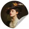 Vrouw - Victoriaans - Portret Wandcirkel behangsticker klein -3d