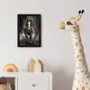 Paard - Dieren - Zwart - Luxe - Modern fotolijst zwart zonder passe partout klein -usfeer4_kinderkamer