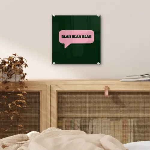 Tekstwolk - BLAH BLAH BLAH - Roze plexiglas 5mm klein -sfeer4