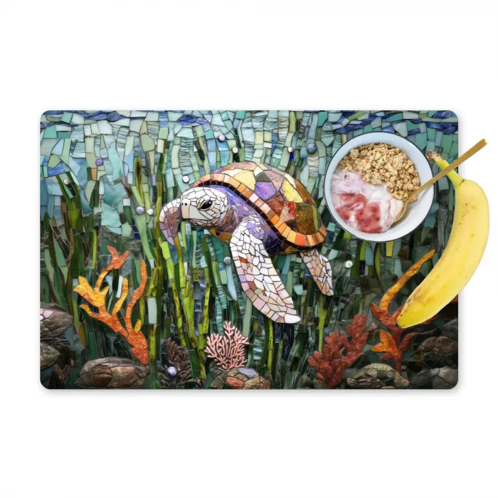 Schildpad - Zeewier - Mozaïek Placemat vinyl groot -zzzproduct_Kitchenyeah-website
