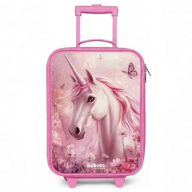 Kids’ Suitcase - Pink - Unicorn - Pink - Butterflies - Flowers