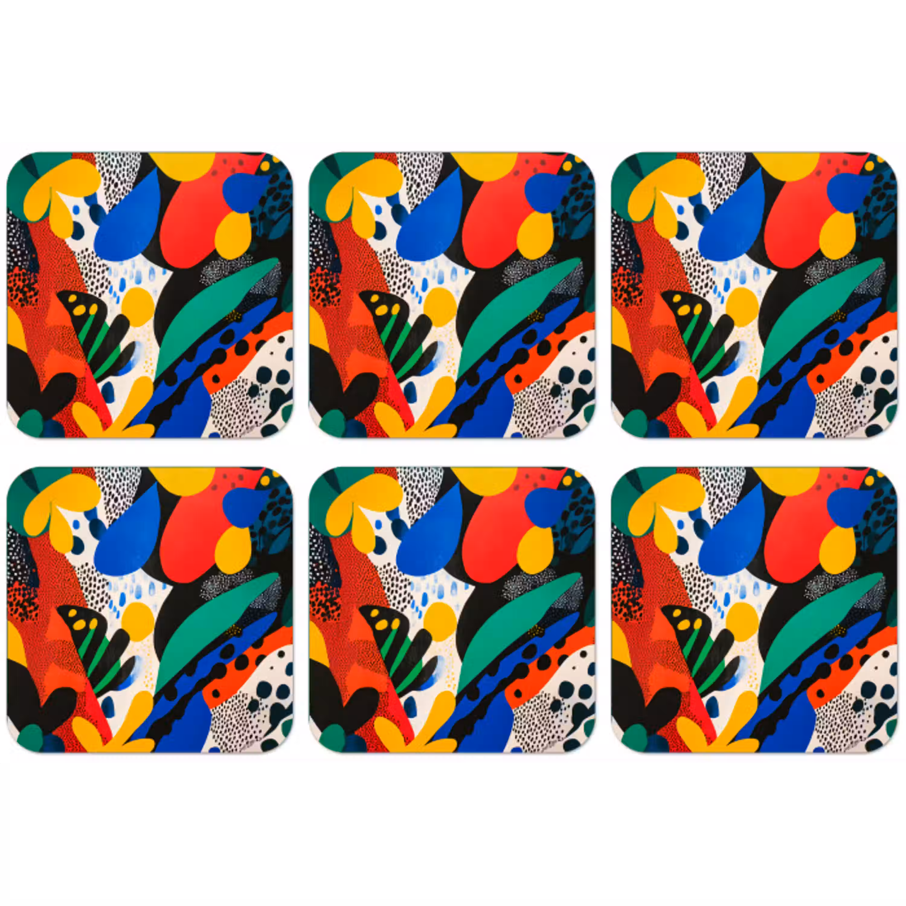 Abstract - Planten - Vormen - Kleurrijk onderzetter kurk middel -zkaufland3dotto